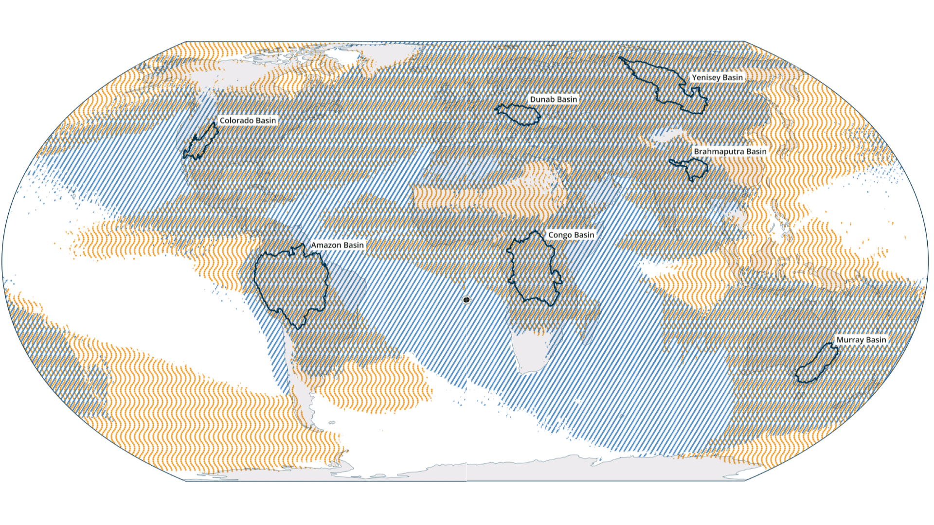 Precipitationsheds and evaporationsheds of major basins on every continent